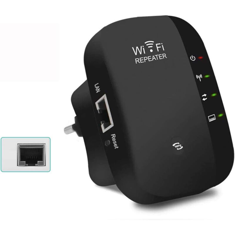 foto del prodotto langray ripetitore wlan, amplificatore wlan 300mbps, amplificatore di segnale di rete wireless, amplificatore di segnale wifi con pulsante wps 