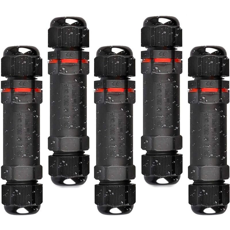 foto del prodotto langray scatola di giunzione impermeabile, 5 connettori elettrici per esterni ip68, scatola di giunzione impermeabile domino 1 mm 13 mm 
