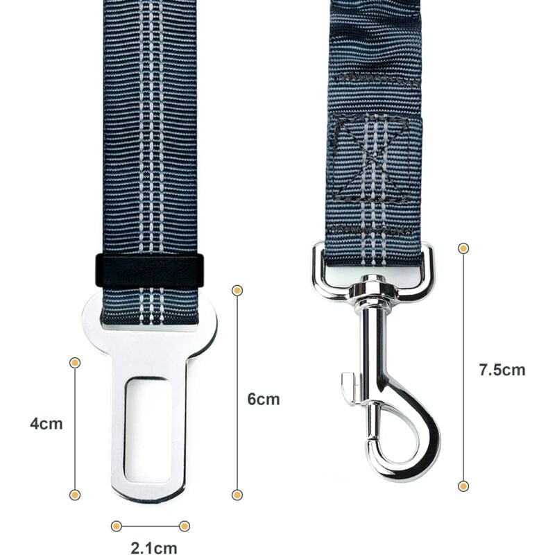 foto del prodotto langray set di 2 cinture di sicurezza per cani per auto, con assorbimento degli urti e moschettone elastico regolabile per cani, imbracatura di
