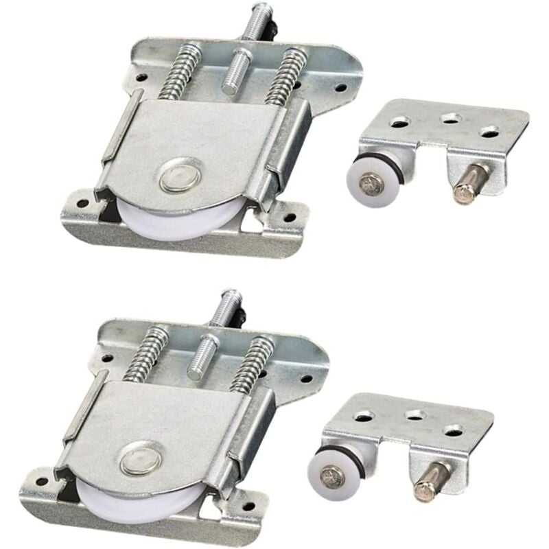 foto del prodotto langray set di 2 elementi per ante scorrevoli per armadio, ruote, rotelle, rulli, guide con ammortizzatore, portata 20 kg 