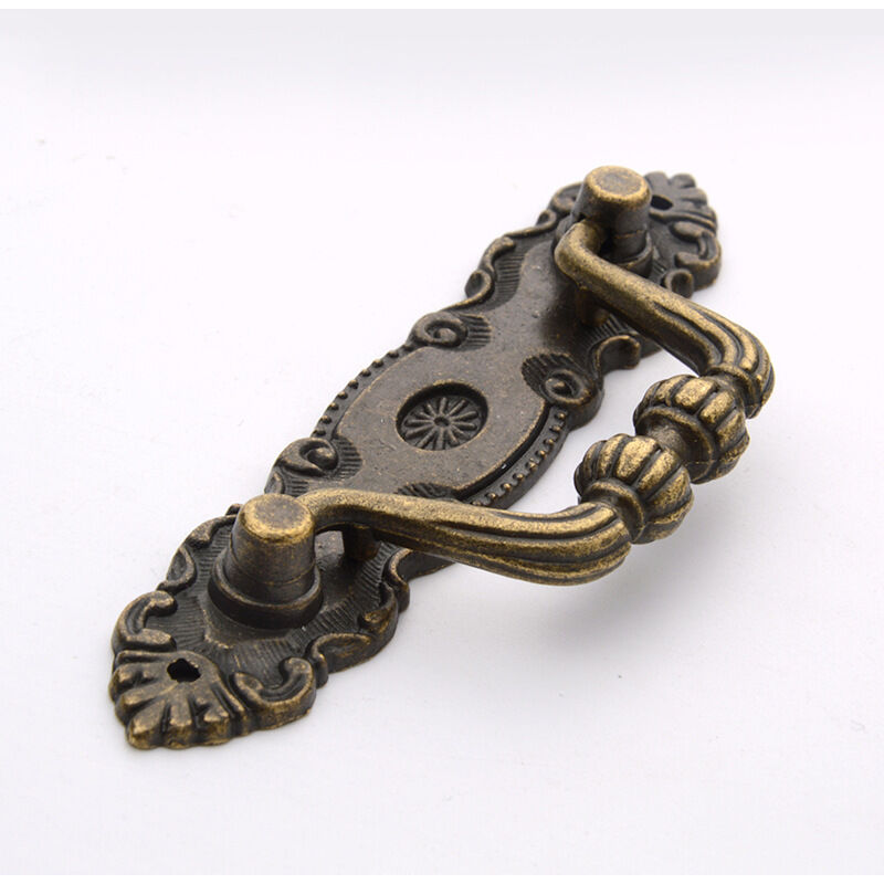 foto del prodotto langray set di 2 maniglie per cassetti in zinco anticato, maniglie per cassetti in lega di zinco in stile vintage, maniglie per cassetti in bronzo