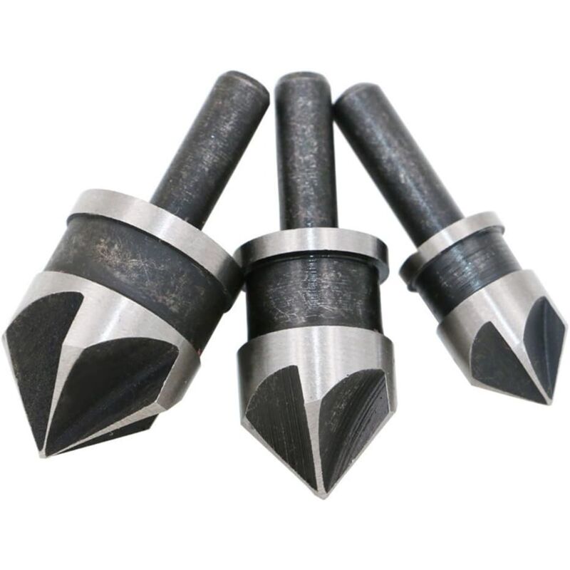 foto del prodotto langray set di 3 punte per smussatura hss 6,35 12 mm 16 mm 19 mm rotondo 