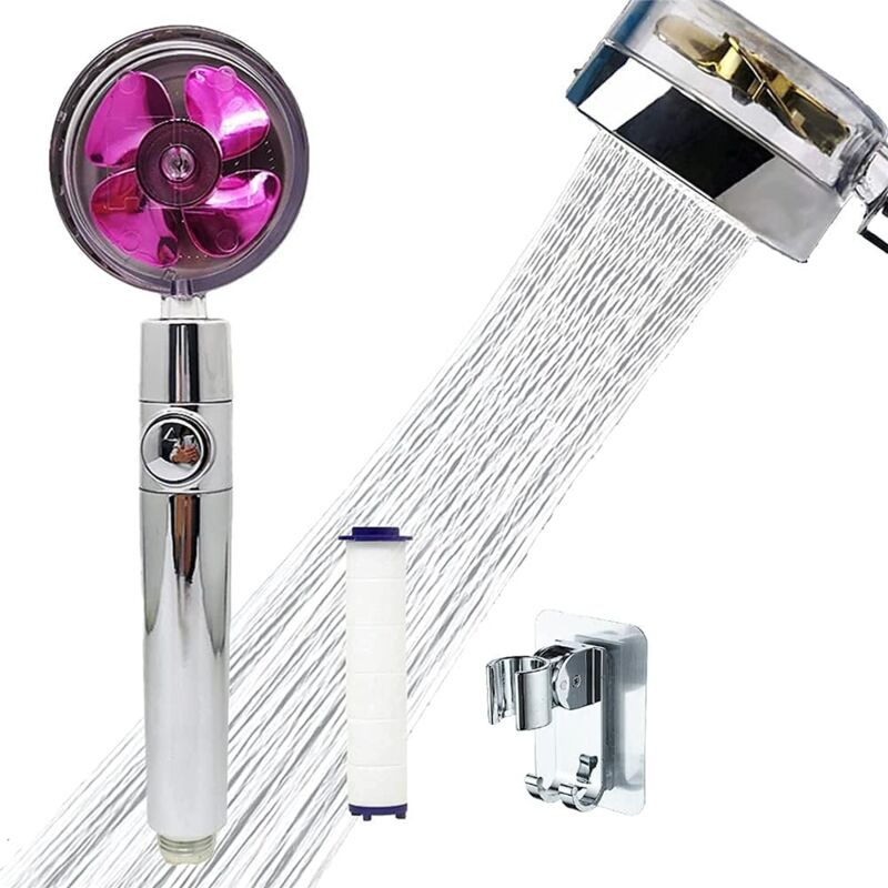 foto del prodotto langray soffione doccia portatile ad elica ad alta pressione, soffione doccia girevole a 360 , soffione doccia turbocompresso a risparmio idrico,
