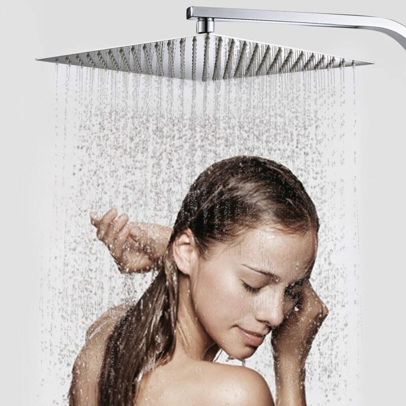 foto del prodotto langray soffione doccia quadrato soffione doccia in acciaio inox soffione doccia ultrasottile risparmio idrico e alta pressione decalcificante per