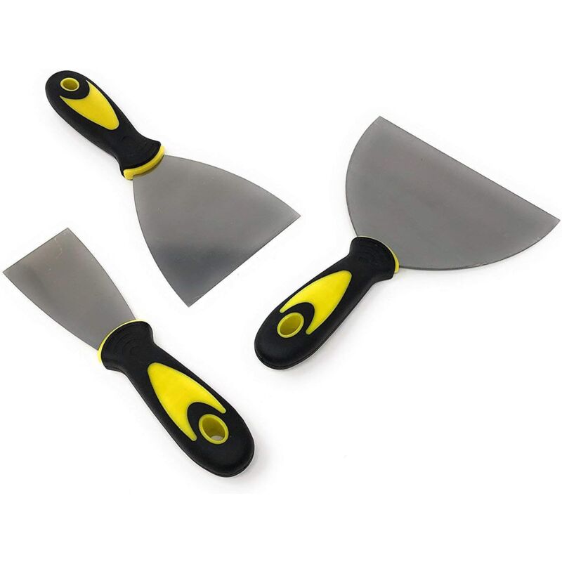 foto del prodotto langray spatole per stucco set di spatole in acciaio inossidabile spatola per stucco spatola per intonacatore set da 3 pezzi 3 misure 
