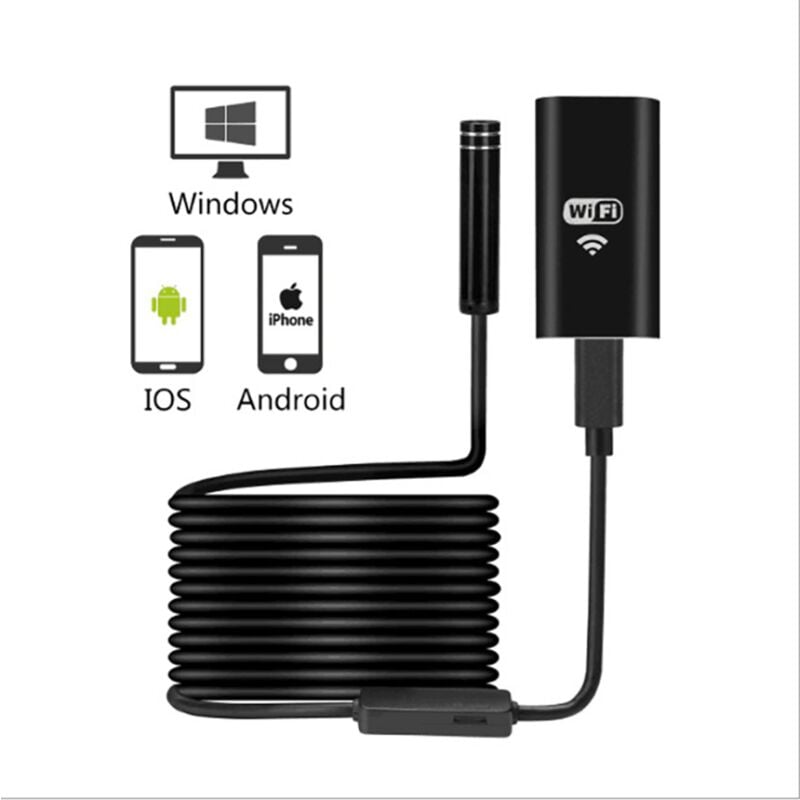 foto del prodotto langray telecamera di ispezione endoscopica wifi 720p hd con cavo a serpente endoscopico ip67, telecamera impermeabile con 8 led per android ios