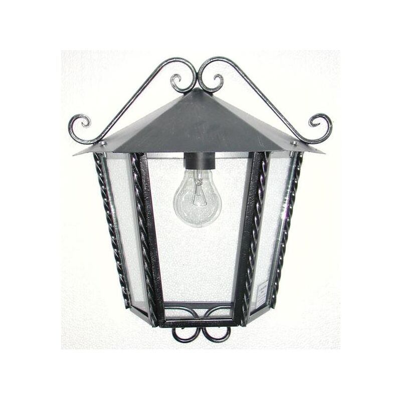 foto del prodotto lanterna a muro mezza lanterna heidi in ferro battuto lampade applique 35x35