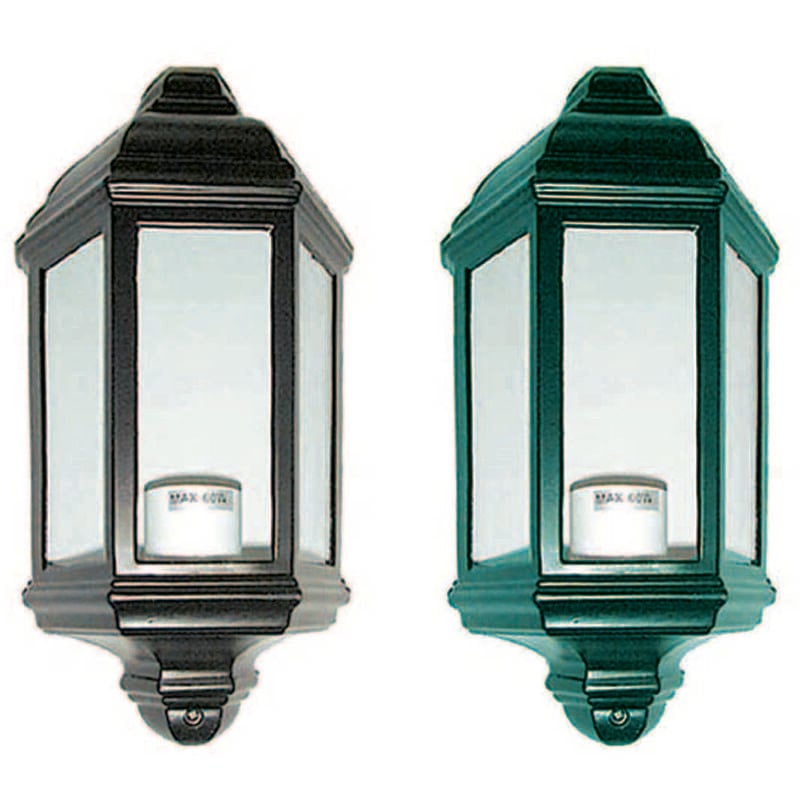 foto del prodotto lanterna a parete modello londra 60w ip44 mm.176x100x360h. colore verde anticato