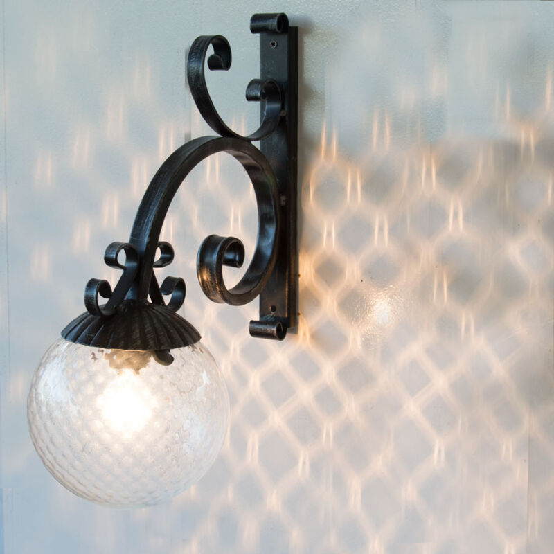foto del prodotto lanterna applique lampada sfera d.20 ferro battuto cruccolini plafoniera lampade