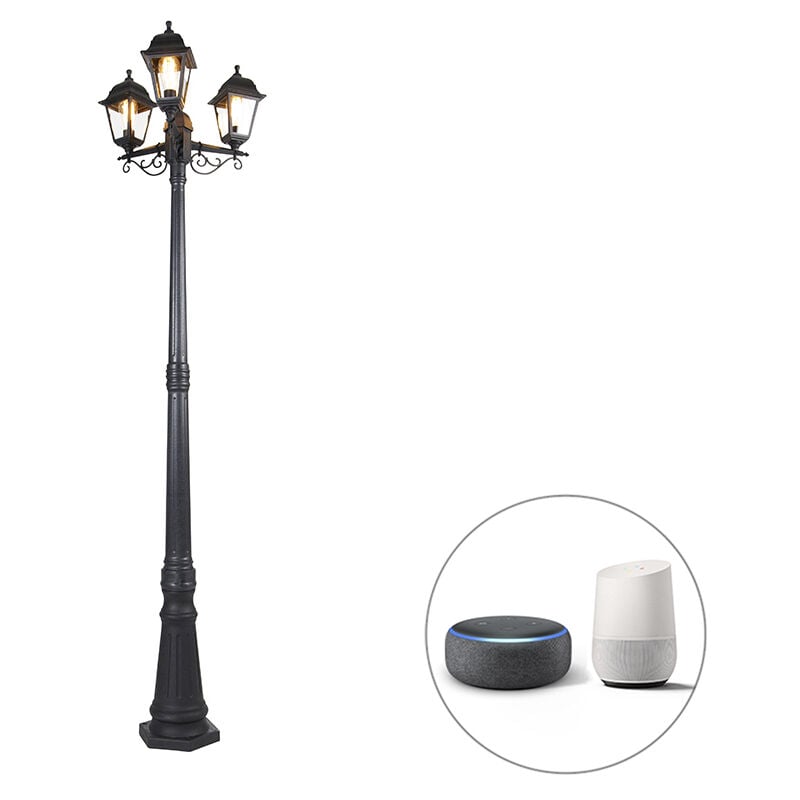 foto del prodotto lanterna capital classico plastico,vetro nero oblungo e27 max. 3 x 7 watt qazqa