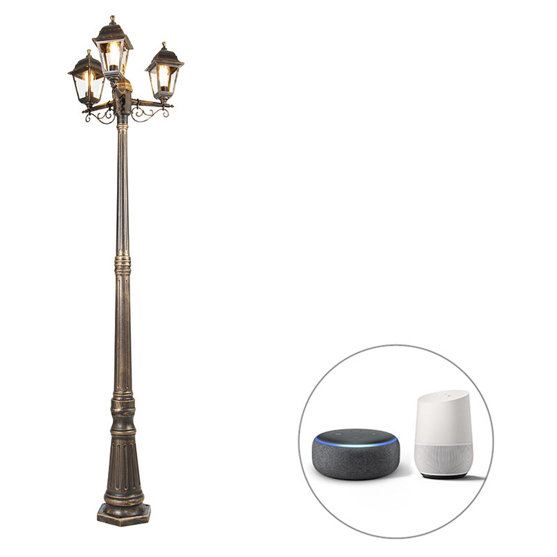foto del prodotto lanterna capital classico vetro,plastico oro ottone oblungo e27 max. 3 x 7 watt qazqa
