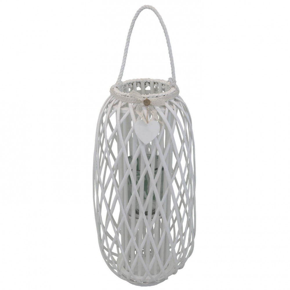 foto del prodotto lanterna caroline in vimini bianco