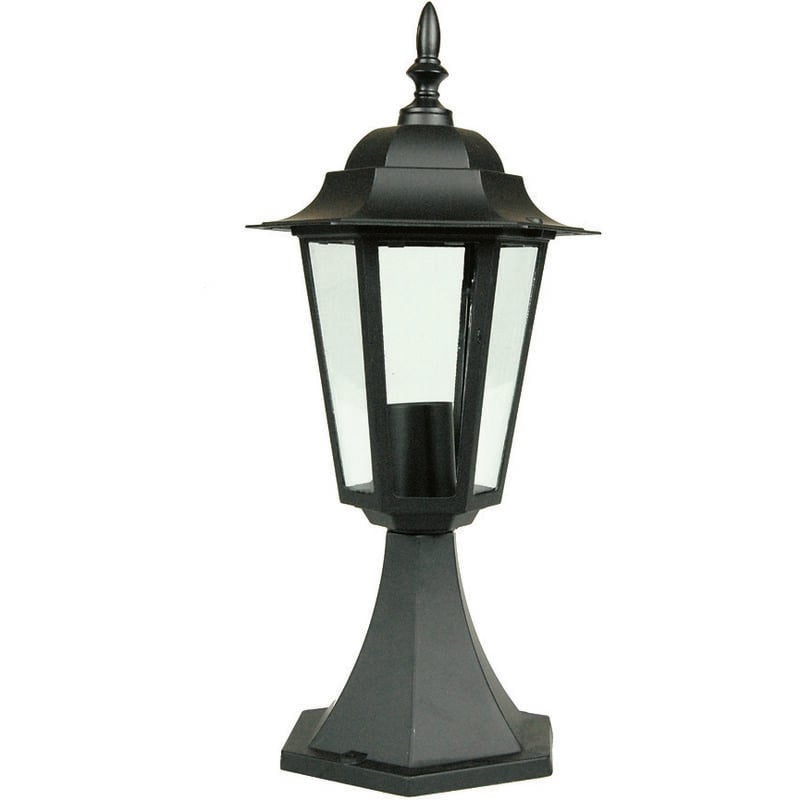 foto del prodotto lanterna con supporto da appoggio modello berlino 60w ip44 mm.192x192x375h. colore nero