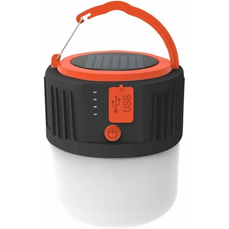 foto del prodotto lanterna da campeggio a led, torcia portatile impermeabile ricaricabile a energia solare con porta usb 5 modalit di illuminazione adatta per