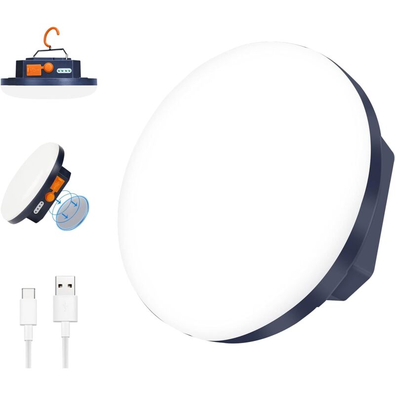 foto del prodotto lanterna da campeggio portatile 7200mah power bank, luce da tenda 500w ricaricabile, lampada a led resistente all acqua ip65 per campeggio, lavoro,