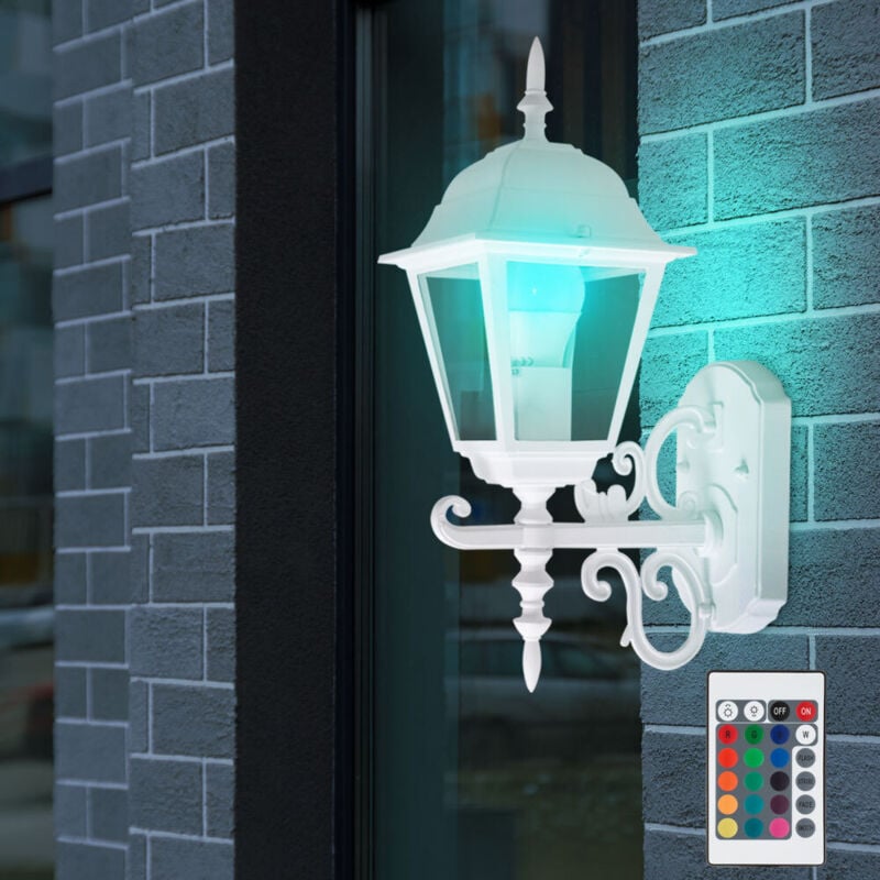 foto del prodotto lanterna da parete per esterni telecomandata per facciata lampada in alluminio dimmerabile in un set che include lampade a led rgb