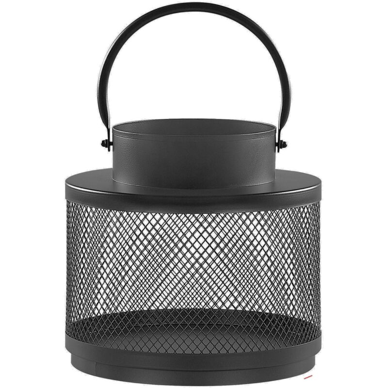 foto del prodotto lanterna industriale moderna in ferro nero portacandela decorativa lampada 24 cm yamdena
