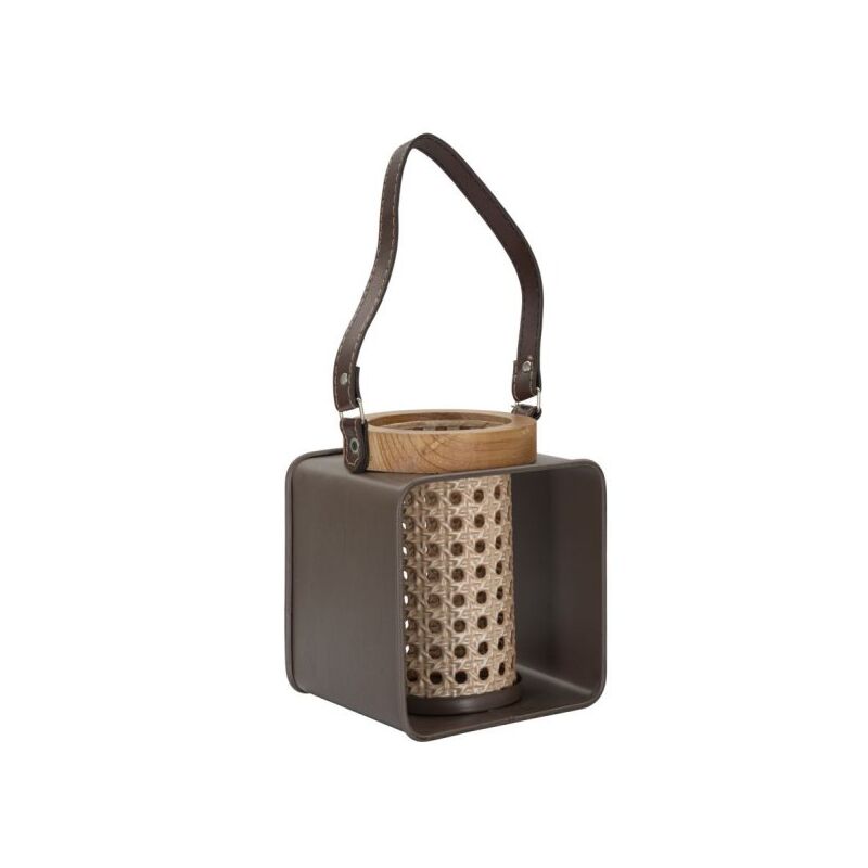 foto del prodotto lanterna iron rattan cm 16x13x20