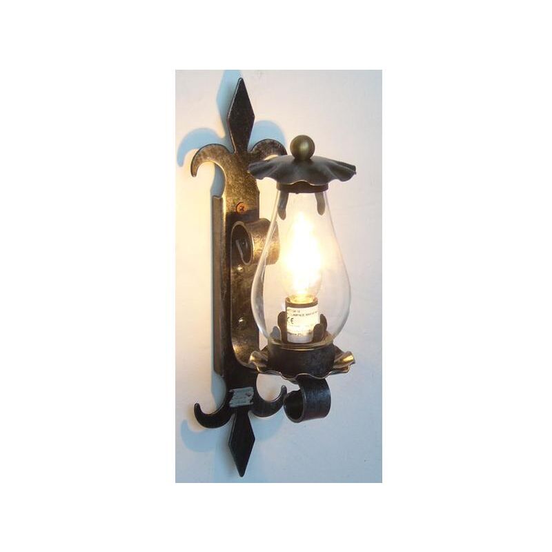 foto del prodotto lanterna lampada applique plafoniera in ferro battuto trento cm.36
