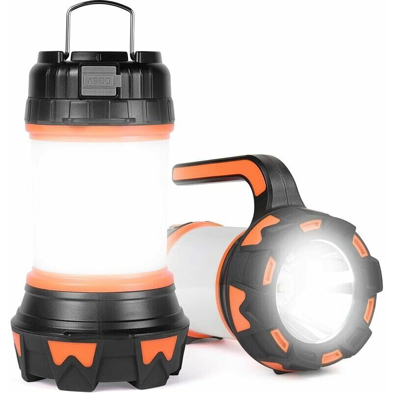 foto del prodotto lanterna led ricaricabile, 1000 lumen 4000mah 360 lampada da campeggio, lampada led ricaricabile faretto portatile, ultra potente, 6 modalit 