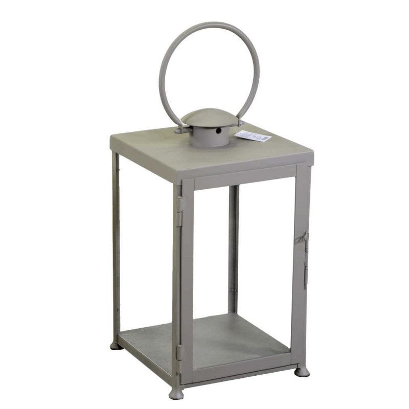 foto del prodotto lanterna metallo tortora quadro cm30x30h55 72