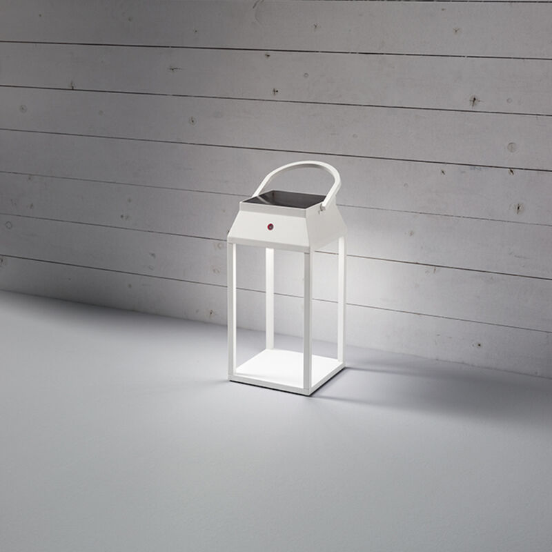 foto del prodotto lanterna moderna alluminio bianco led 3w 3000k ricaricabile