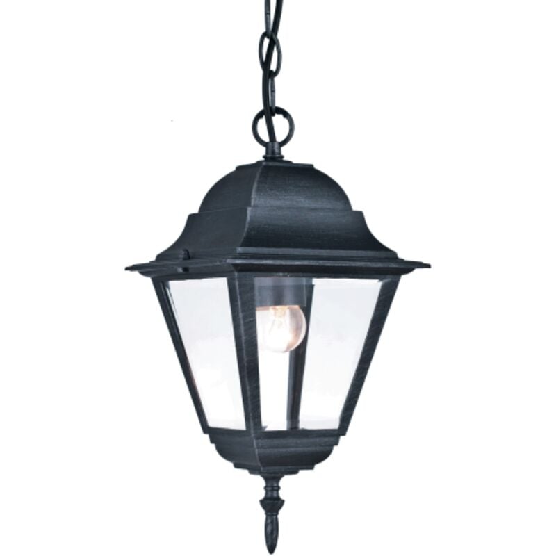 foto del prodotto lanterna new york con catena cm 60 h in alluminio grigio ghisa schermo in vetro per lampade da 60 w giardino esterno