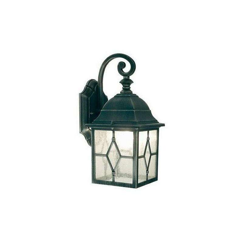 foto del prodotto lanterna parete applique esterno lampada quadrata nero illuminazione rice sovil