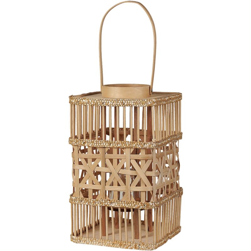 foto del prodotto lanterna porta candela in bamb 35 cm in stile boho lumbis