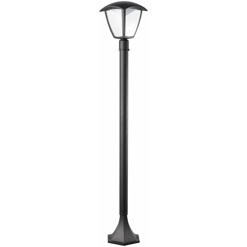 foto del prodotto lanterna selene led 1 luce su palo nero opaco in alluminio 16xh100cm attacco e27