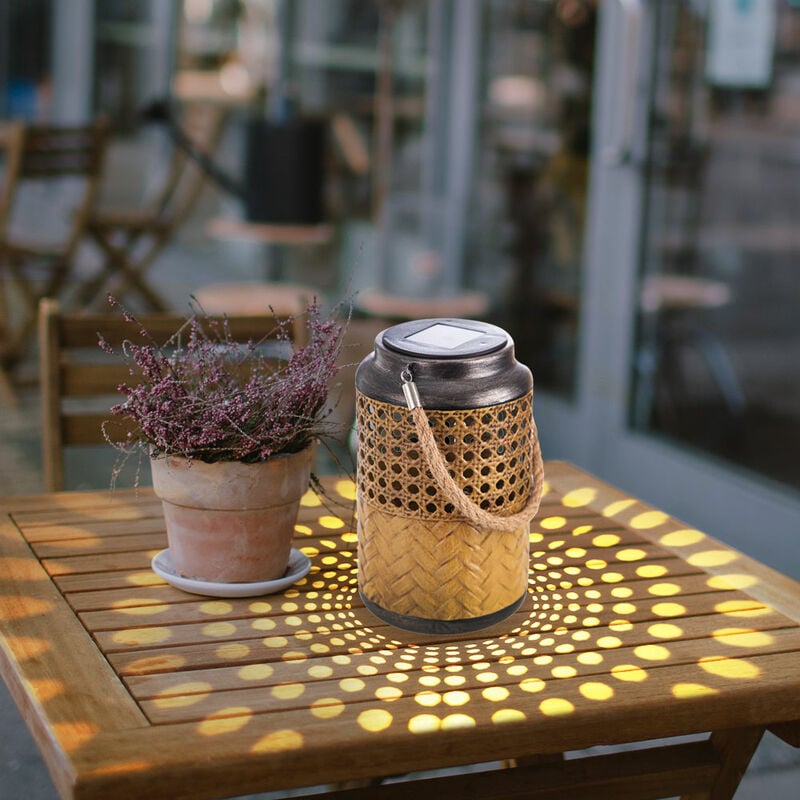 foto del prodotto lanterna solare da esterno lanterna solare da esterno boho decorativa lanterna solare per giardino esterno, sospesa, led, dxh 12x16 cm