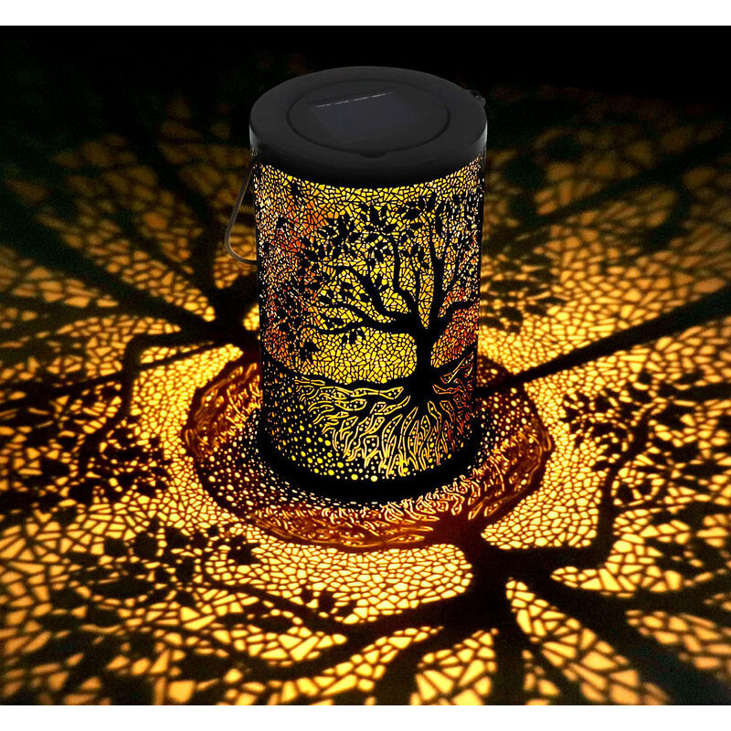 foto del prodotto lanterna solare da giardino per esterni, lampada solare decorativa per esterni, sospesa da terra, impermeabile ip44, per balcone, giardino