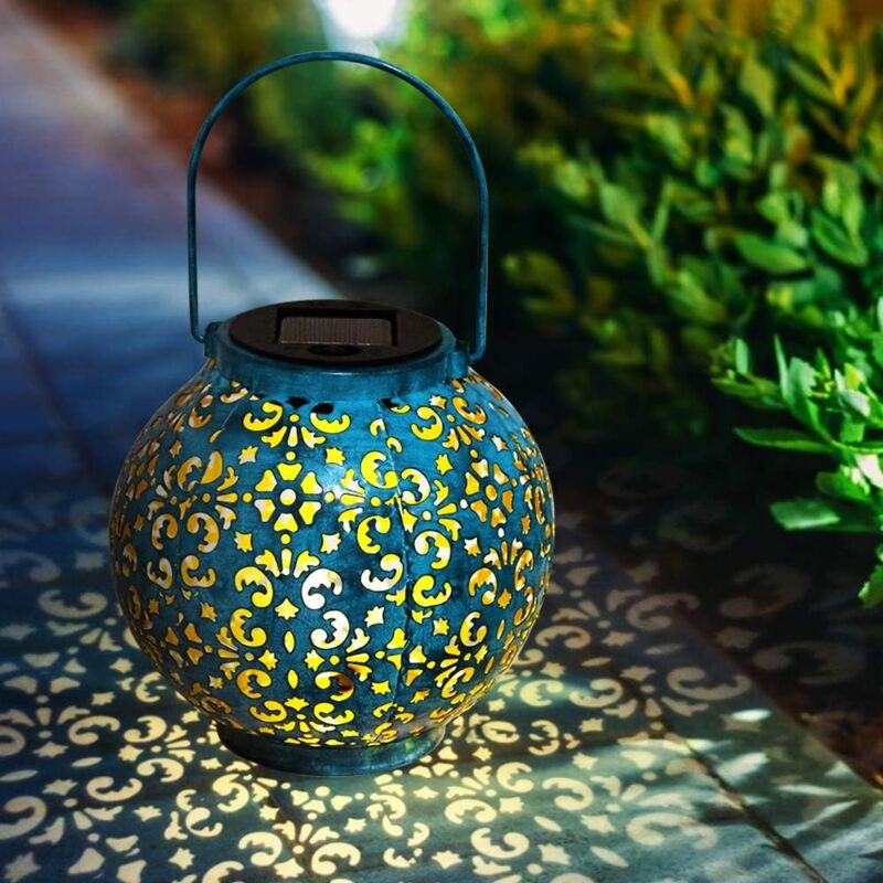 foto del prodotto lanterna solare lanterna solare decorativa da giardino luce solare appesa impermeabile per la decorazione del giardino blu