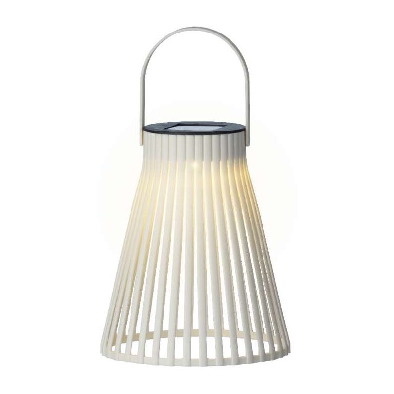 foto del prodotto lanterna solare led offwhite illuminazione esterna moderna luce calda e atmosfera accogliente ricarica automatica fino a 6 ore design leggero