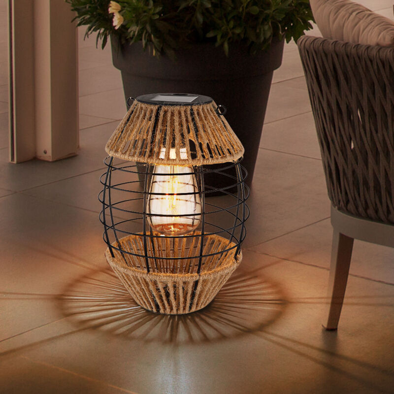 foto del prodotto lanterna solare solare per esterno in piedi decorazione giardino decorazione balcone luci solari canapa giardino, da appendere o posare, led bianco