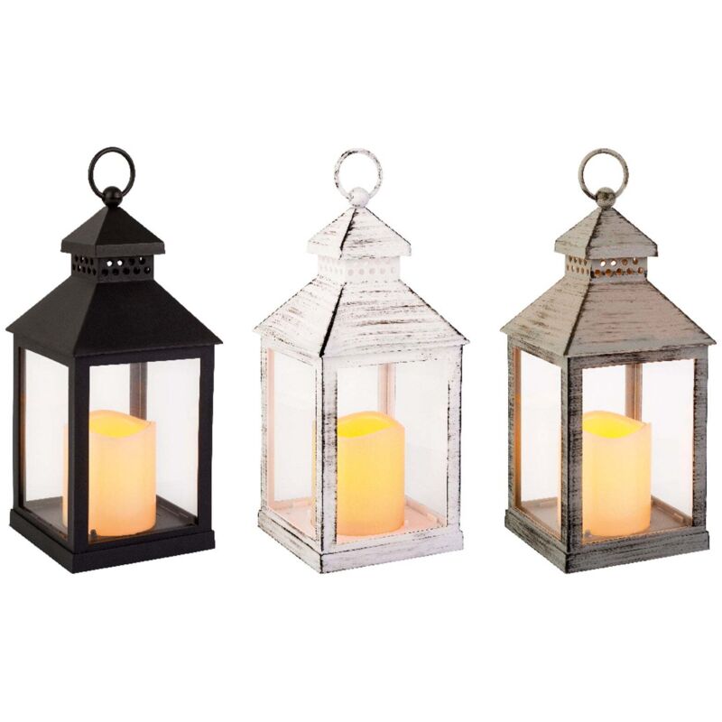 foto del prodotto lanterne luminose color naturale in legno, decorazione per esterno nero grande