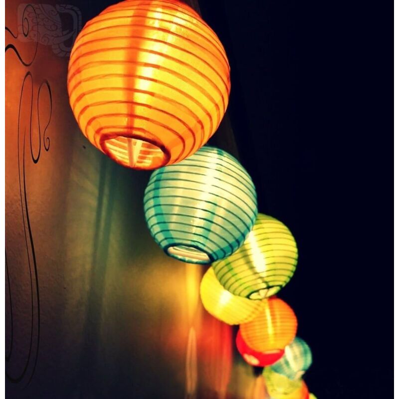 foto del prodotto lanterne solari per esterni, 5 metri, 20 luci led, luci solari impermeabili, decorazioni natalizie per giardino, patio, casa, albero di natale, feste