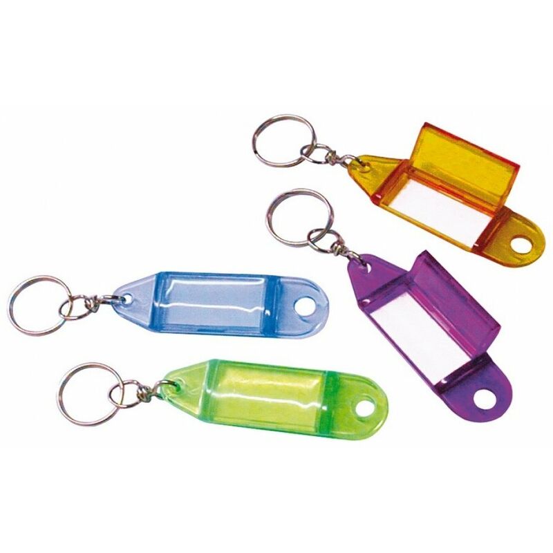 foto del prodotto lanzini targhetta portachiavi trasparente 100 pz. col.assortiti