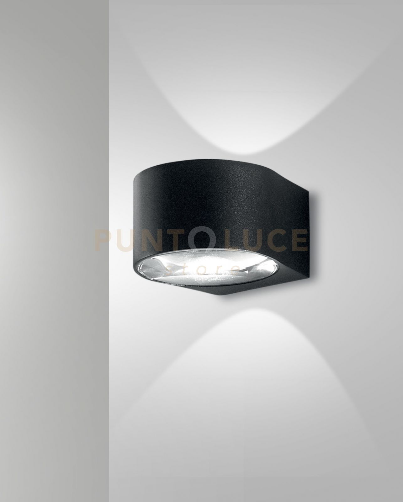 foto del prodotto lao applique nero per esterni 2 luci a led 12w 3000k 1080lm ip65