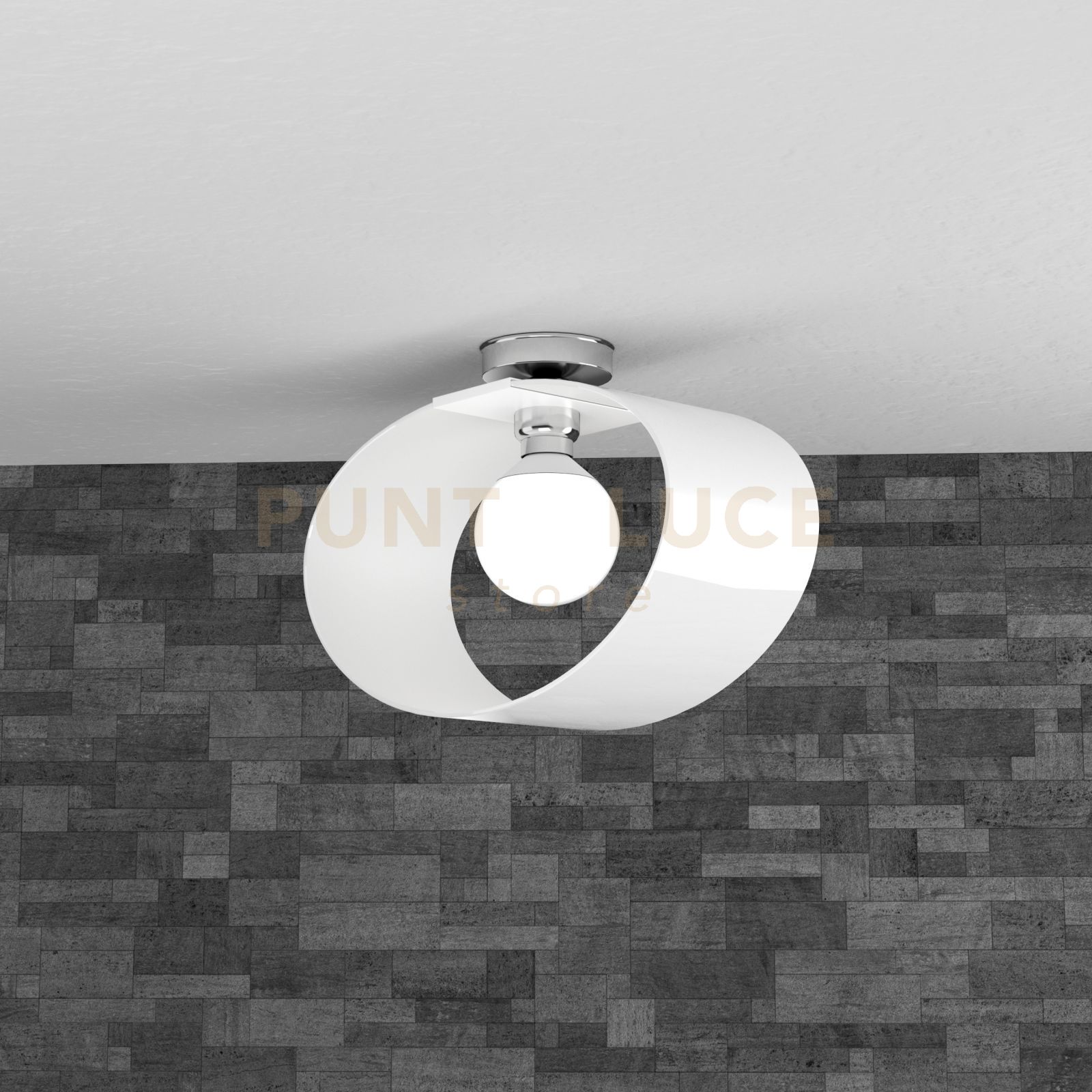 foto del prodotto lap plafoniera d.40 cm. 1 luce bianco 1146 pl40 bi
