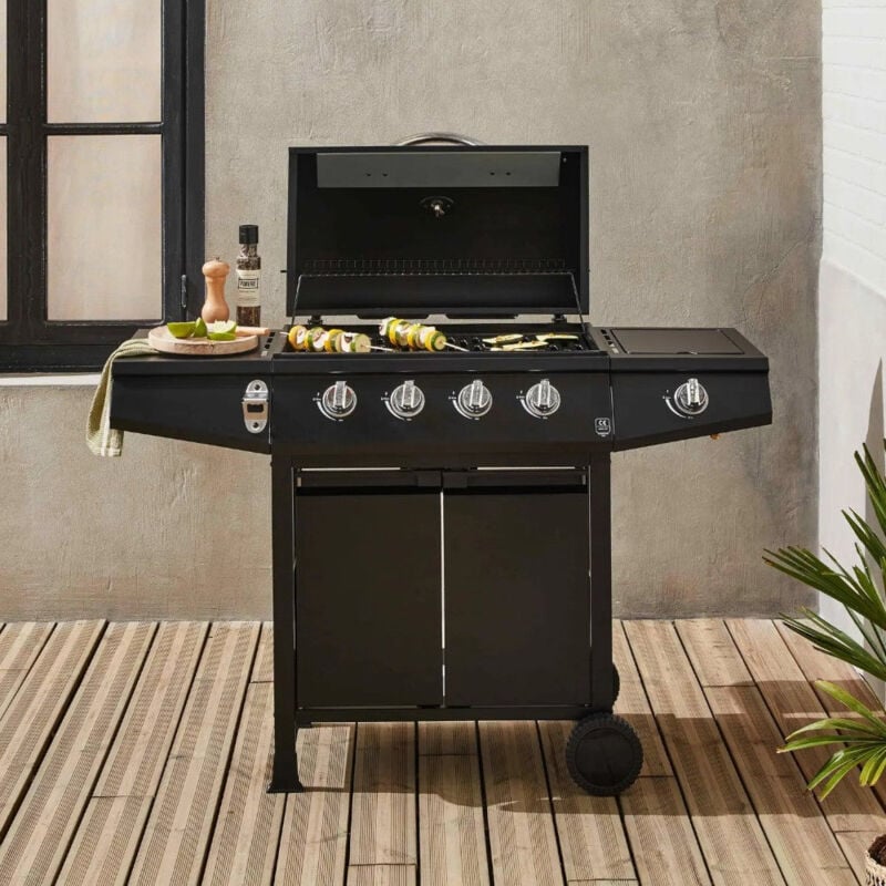 foto del prodotto lapillo barbecue a gas 4 bruciatori in acciaio fornello laterale e apribottiglie integrato medium