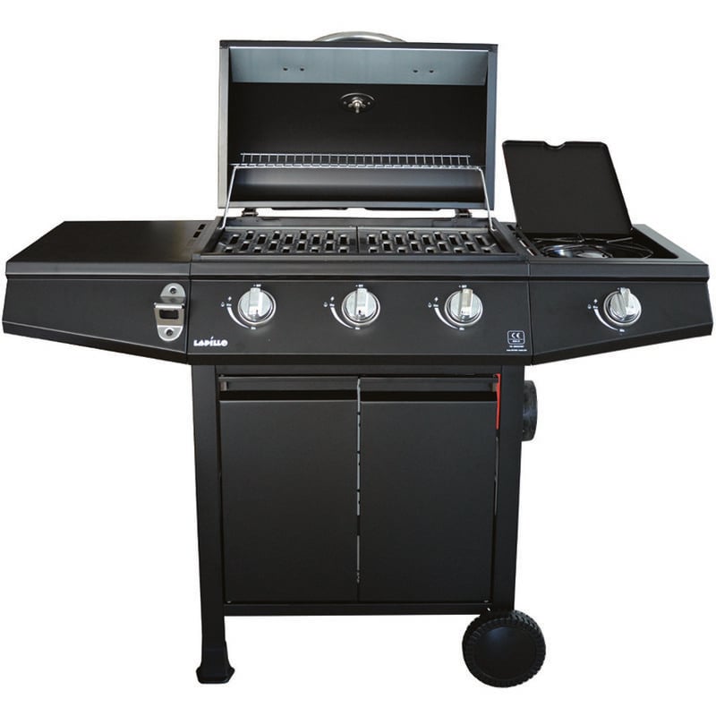 foto del prodotto lapillo barbecue a gas gpl 3 bruciatori 1 fornello cm.117x52x101h.