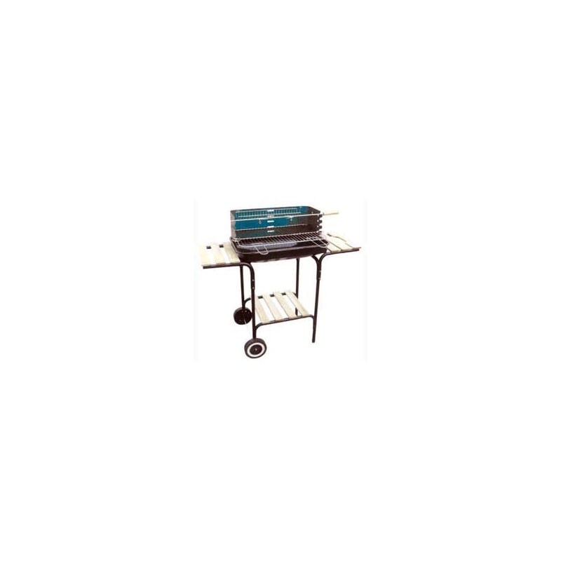 foto del prodotto lapillo barbecue rettangolare con piani legno california bracere cm.60x40