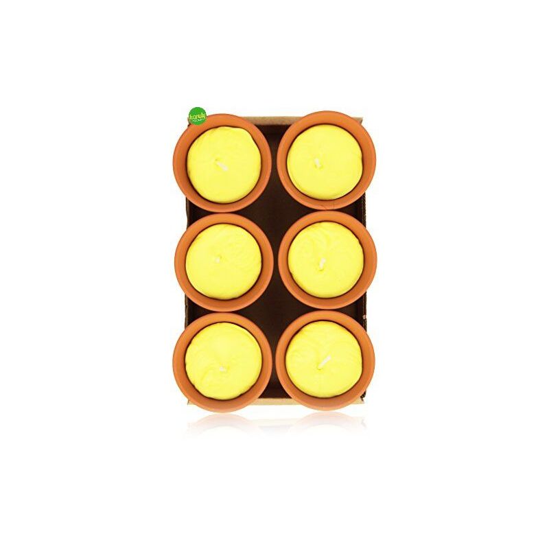 foto del prodotto lapillo vasetti al profumo di citronella in terracotta 6 pz.