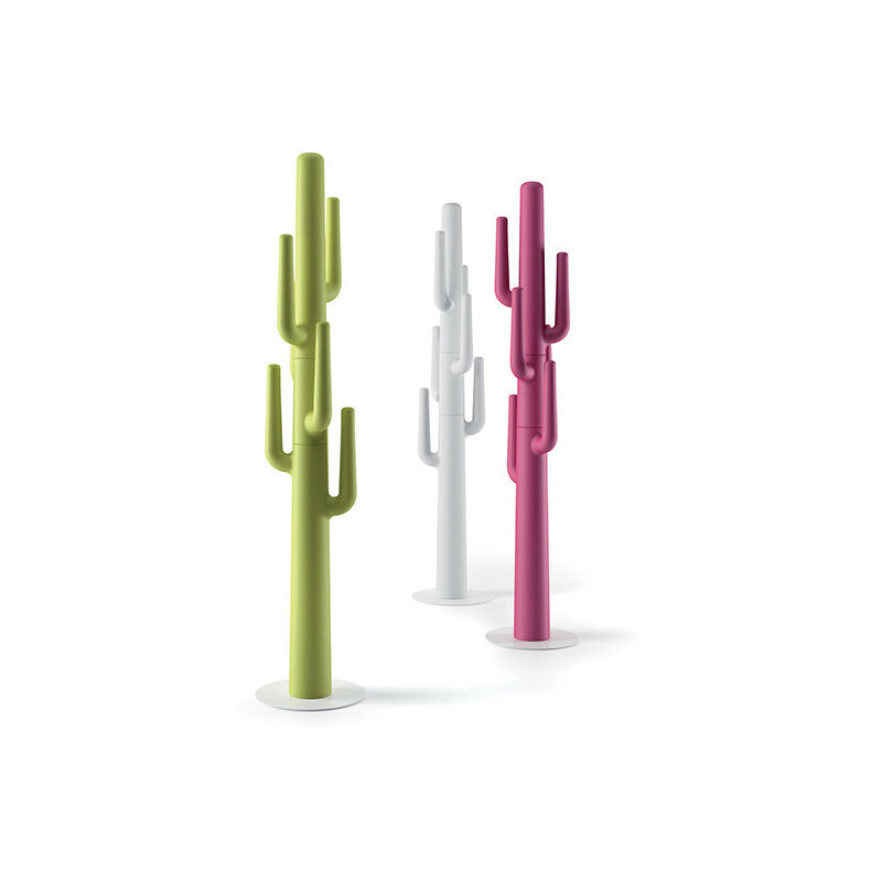 foto del prodotto lapsus verde acido appendiabiti cactus colorato di design originale plust in polietilene interno esterno giardino piscina hotel