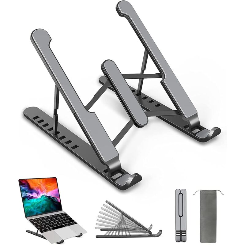 foto del prodotto laptop stand, 8 tier adjustable laptop stand, 10 15.6 