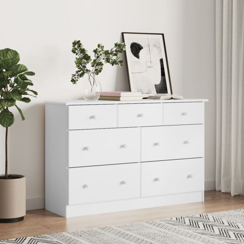 foto del prodotto largeight furniture limited cassettiera alta bianca 112x35x73 cm in legno