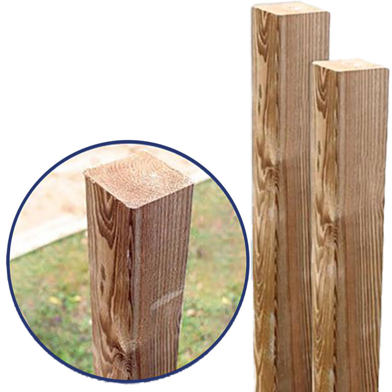 foto del prodotto lasa palo quadrato per recinzioni in legno di pino impregnato autoclavato 7x7xh135 cm.