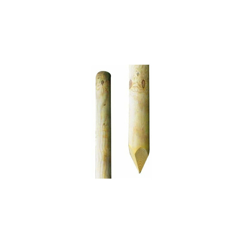 foto del prodotto lasa palo tondo per recinzioni in legno di pino impregnato a punta 6 250 cm.
