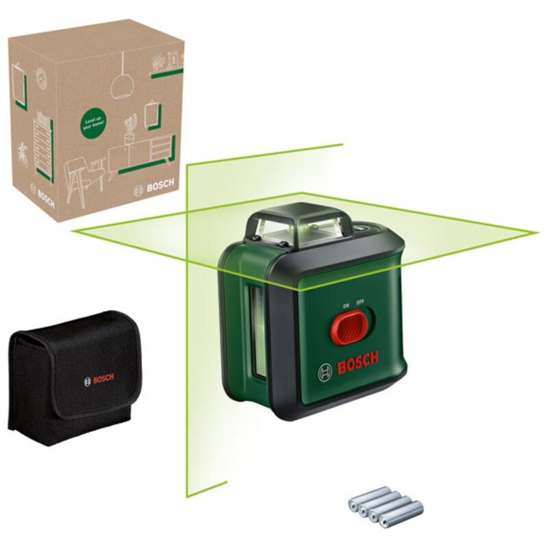 foto del prodotto laser a croce universale level 360, scatola di cartone per ecommerce